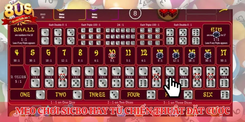 Mẹo Chơi Sicbo: Bí Quyết Giành Được Chiến Thắng Lớn Mang Về Mẹo chơi sicbo hay từ chiến thuật đặt cược vào một cửa duy nhất