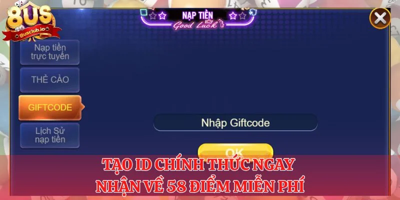 Tạo ID chính thức ngay nhận về 58 điểm miễn phí