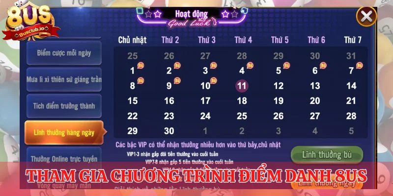 Điểm Danh 8US - Tích Lũy Siêng Năng, Nhận Quà Siêu Hấp Dẫn Mẹo tham gia chương trình điểm danh 8US hiệu quả